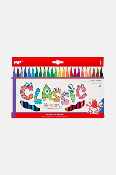 Main Paper 24 Pcs Classic Markers, Multicolor