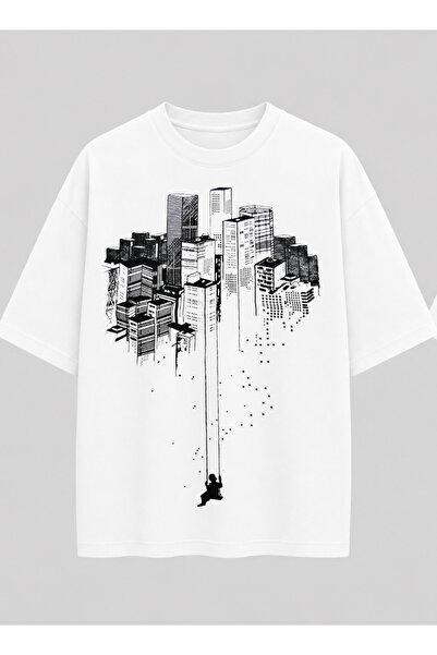 OPPPSSS Red Fish School Relaxed Fit White Unisex T-Shirt |   Modern Minimal M...