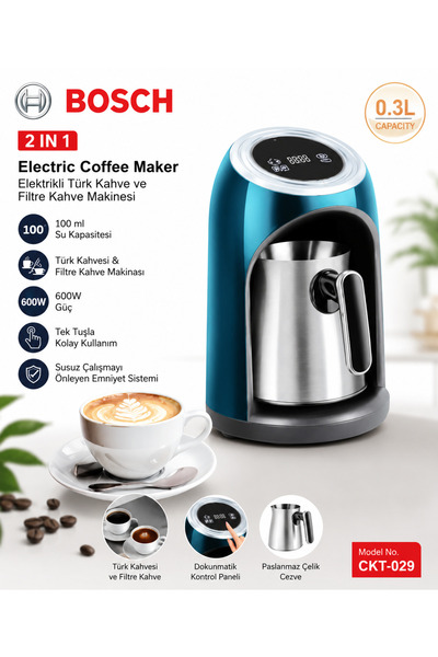 Bosch CKT-029 0.3L Elektrikli Kahve Makinesi ve Çok Amaçlı Isıtıcı