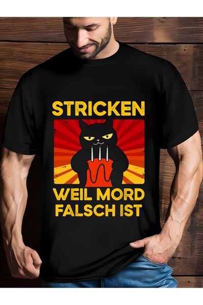 1001 Line تي شيرت Stricken Weil Mord Falsch Ist أسود برسومات كعكة، تصميم كاجو...