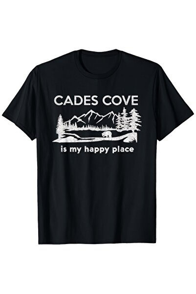 23 nisan Cades Cove Is My Happy Place Great Smoky Mountains Casual Round Neck...