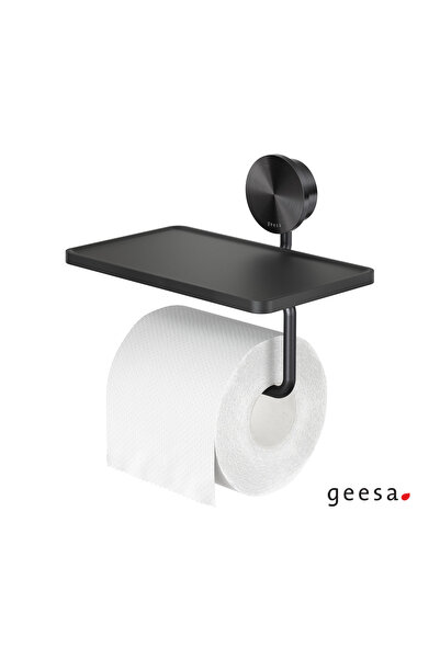 Geesa Θήκη χαρτιού υγείας με ράφι 18,5x12,9 εκ. OPAL Inox PVD Μαύρο Βουρτσισμ...
