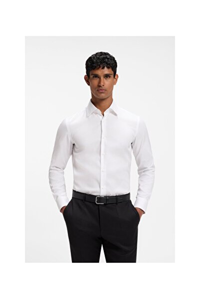 BOSS Pamuk Twill Kumaştan Dar Kesim Gömlek