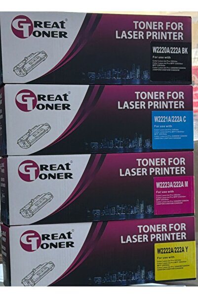 Generic Great Toner GT 222 Compatible Laser Printer Cartridge Set, 4 Colours ...