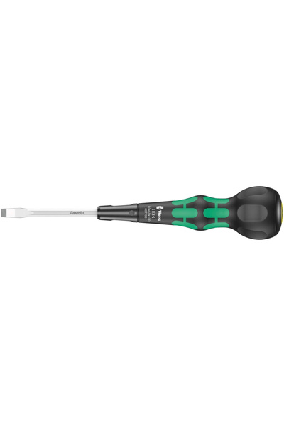 wera 1834 Kraftform BallGrip/Yumru Saplı Düz Tornavida, 1 x 6 x 100 mm