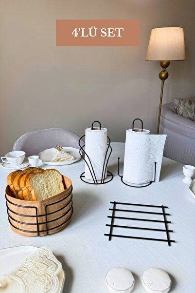 Edora Home Set of 4 Black Swan Napkin Holder Upright Paper Towel Holder Brass...