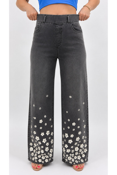 ZANESSİ FASHION Plus Size Denim Stoned Women's Trousers