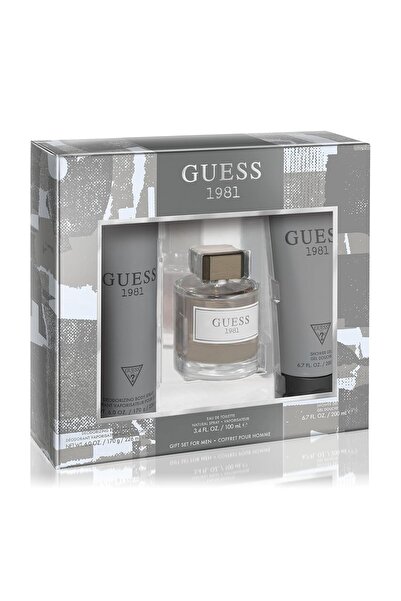 Guess 1981 مين/هوم أو دو تواليت - طقم هدايا من 3 قطع - بخاخ كولونيا 3.4 أونصة...
