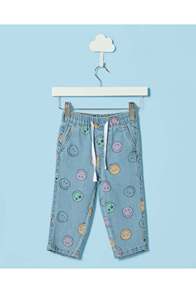 REDTAG Infant Boys Blue Printed Jeans