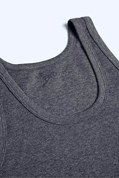 Brix Men's Ribbed Undershirt 100% Cotton Anthracite