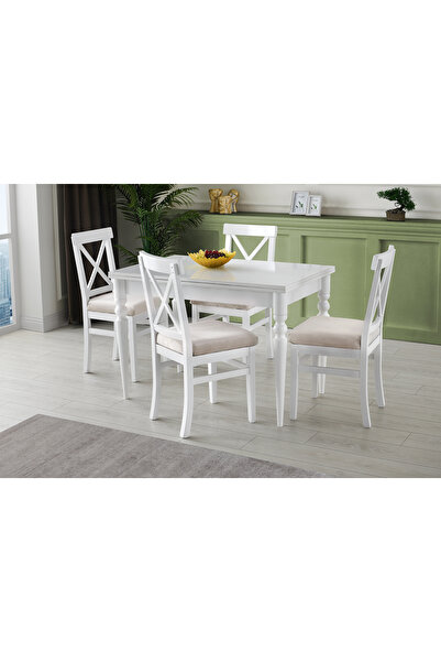 Erz Design Cunda Alaçatı Ahşap Masası Sandalye Takımı 70x110