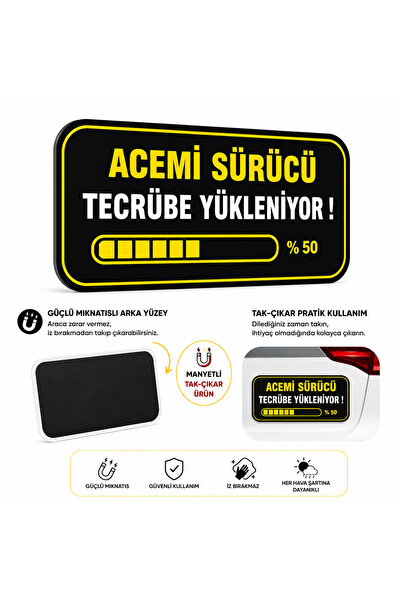 Mega Oto Market Acemi Şoför - Acemi Sürücü Magneti Tak Çıkar Manyetik Araba B...