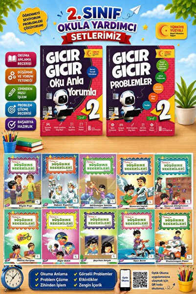 5 Renk Yayınları 2.Sınıf Oku Anla Yorumla + Problemler + Düşünme Becerileri H...