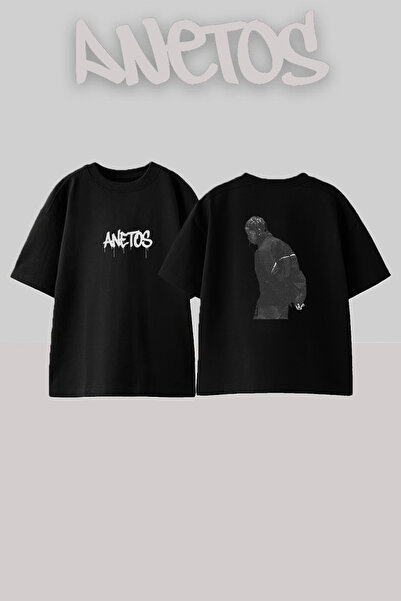 Anetos Travis Scott_12 Dizajn Štampana Oversize Crna Majica
