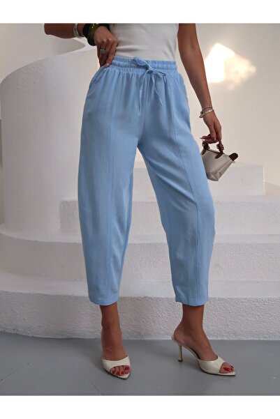 Paw Garage Women's Alora Balloon Pants - Washable Sanforized Linen Fabric