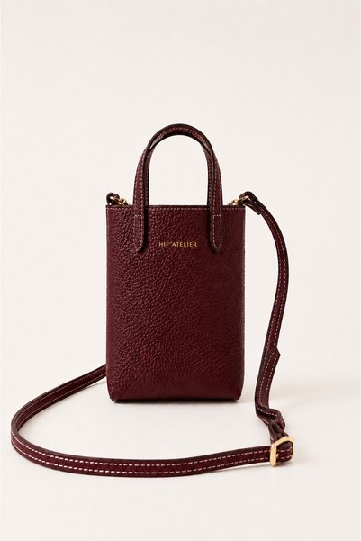 HIFATELIER Hif’Atelier Women's Shoulder Bag Crossbody Phone Bag Claret Red
