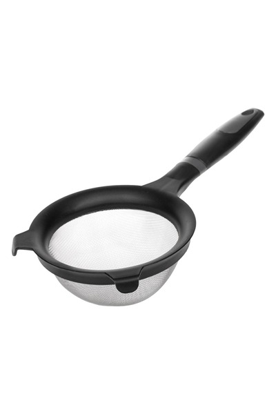 Z Store Handheld Strainer with Black Plastic Handle - 11cm Mesh