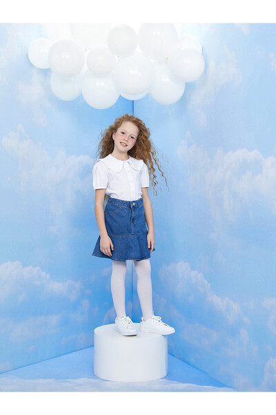 LC Waikiki Nevavm Basic Girls' Jean Skirt with a Difference