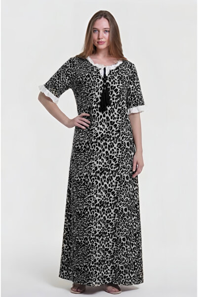 al bent al sharqieh Women's Cotton Leopard Print Homewear Dress