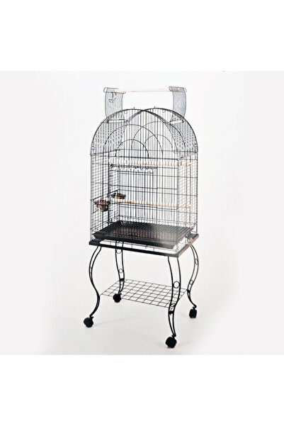 Qh Pet Cage SHOPILKE Sehpalı Papağan Kafesi Dövme Demir (63 x 44 (181456) x 137)