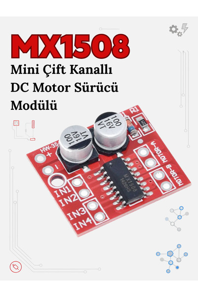 RoboPazar MX1508 Mini Çift Kanallı DC Motor Sürücü Modülü