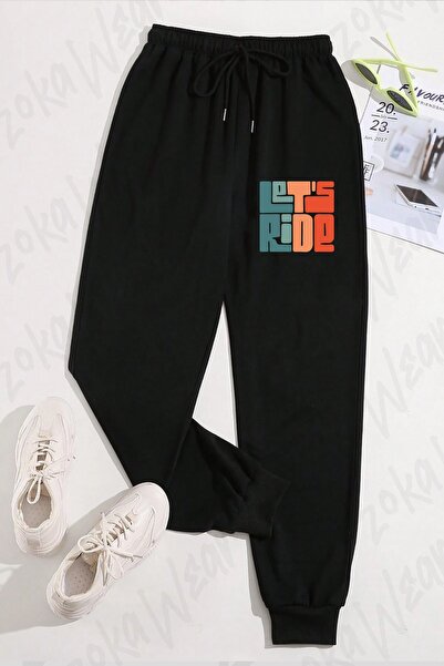 ZOKAWEAR Unisex Let's Ride Colored Illustration Printed Sweatpants
