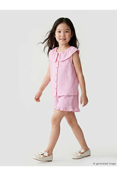 LC Waikiki Lcw Kids Lilac Ruffle Girl's Shorts Set
