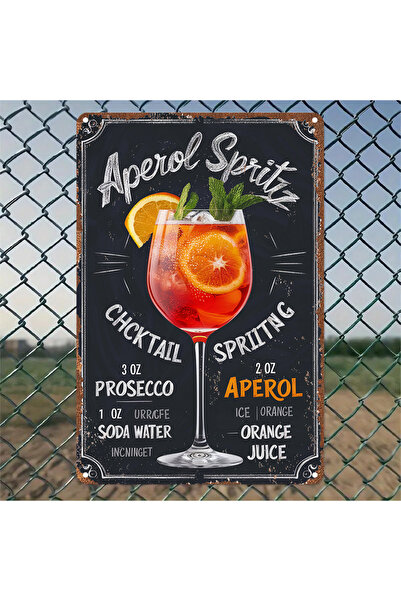 Choice 20x30cm 01 Vintage Aperol Spritz & Roostertail Cocktail Recipe Metal T...