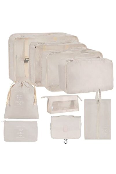 Choice6 9PCS Beige 7/8/9-piece Set Travel Storage Bags,Digital Toiletries Sho...