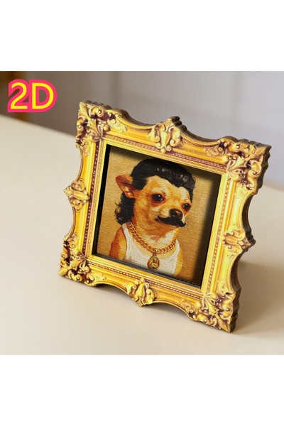 Choice 2D plane Retro Framed Chihuahua Art Magnet, Quirky Dog Portrait Decor ...