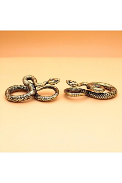 Choice Brass Snake Statue 2 Pcs Cobra Metal Animal Figurines Sculpture Deskto...