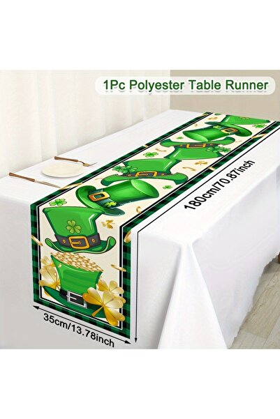 Choice1 129 St.Patrick Clovers Lucky Hats Polyester Table Runner Spring Party...