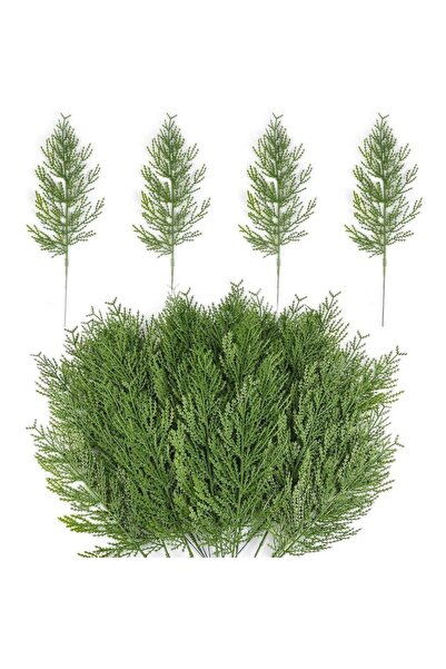 Choice1 20pcs Christmas Faux Cedar Stems, Artificial Faux Cedar Branches, Chr...