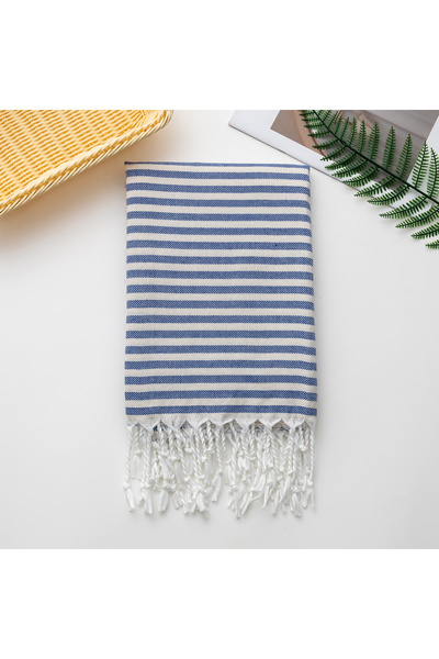 choice2 1pc 90x180cm blue Cotton Turkish Striped Beach Towel 90*180CM Sauna S...