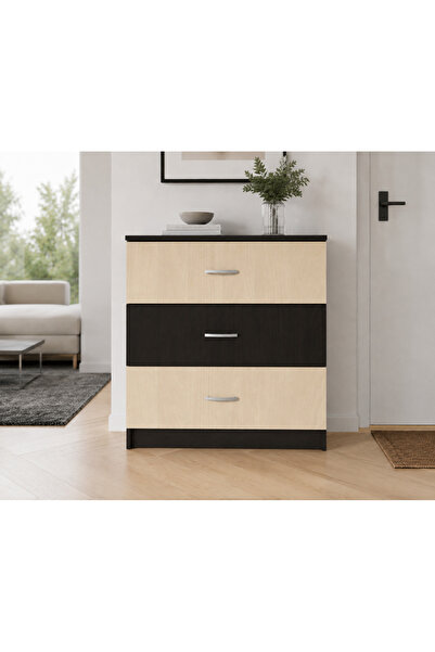 OEM Comoda 3 sertare wenge+mesteacan