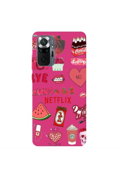 Other Xiaomi Redmi Note 10 Pro 4G pizza is my valentine Fuchsia Colored Silic...