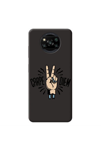 Other Xiaomi Poco X3 /X3 Pro Carpe Two Diem Black Colored Silicone TPU Θήκη