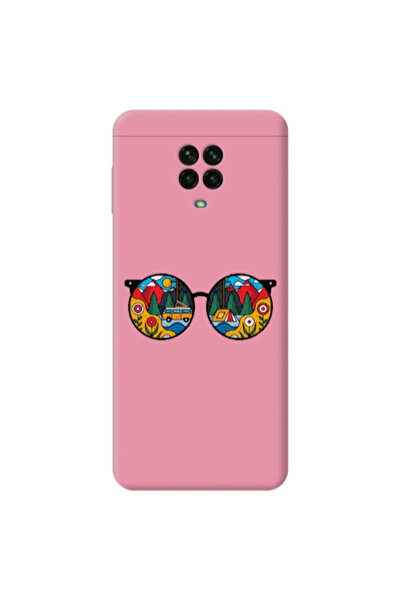 Other Xiaomi Redmi Note 9 Pro Round Glasses Pink Colored Silicone TPU Θήκη