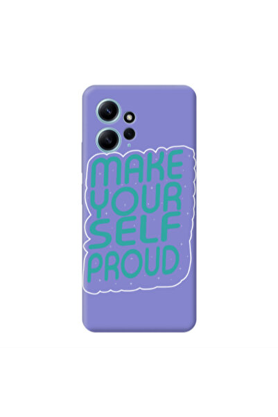 Other Xiaomi Redmi Note 12 4G Make Your Self Proud Purple Colored Silicone TP...