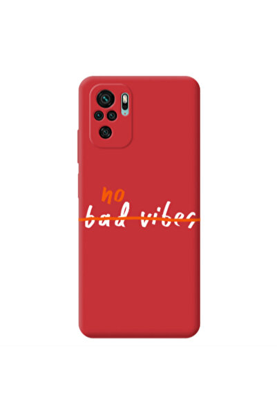 Other Xiaomi Redmi Note 10S No bad vibes 2 Red Colored Silicone TPU Θήκη