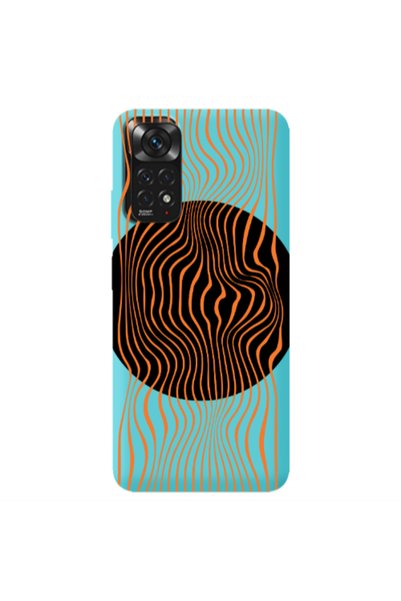 Other Xiaomi Redmi Note 11 4G Trapezoidal lines Turquoise Colored Silicone TP...