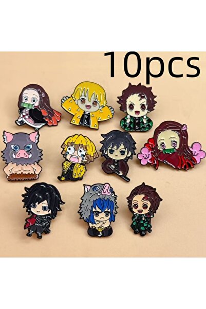 Choice1 Gold-color 10pcs Anime Figure Enamel Pin Cartoon Character Badges on ...