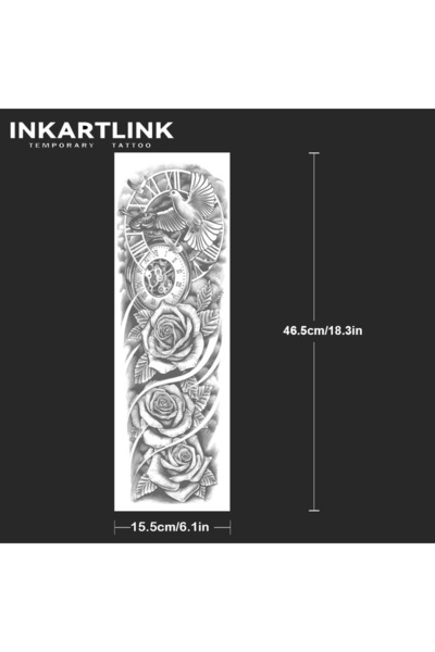 Choice XZ-007 White Dove Rose Temporary Tattoo,Lasts To 15 Days New Technolog...