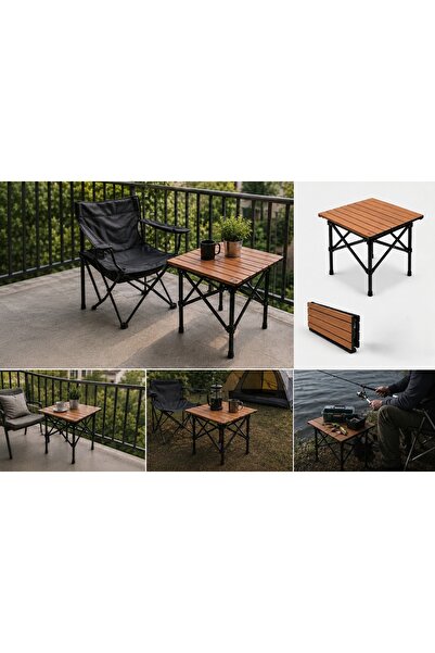 solingensport Ergonomik Kamp Masası Alüminyum XXL – Katlanabilir 50*50*50 cm