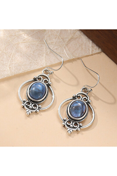 Choice WHITE T426 Silvery Plated Vintage Gorgeous Inlaid Synthetic Moonstone ...