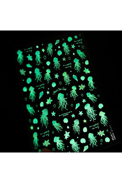 Choice9 NAILFYOU to5722 5D Jellyfish Starfish Shell Conch Bubble Nail Art Sti...