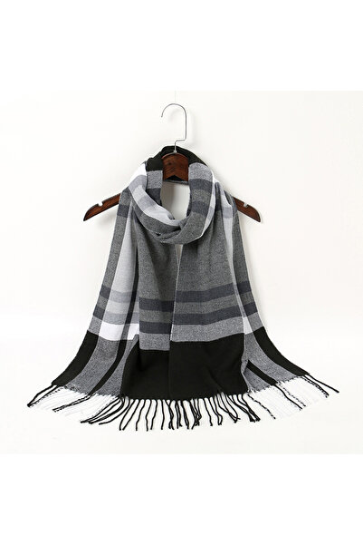 Choice3 01 Fashion Winter Plaid Tassel Shawl Fake Cashmere Scarf For Women Ou...