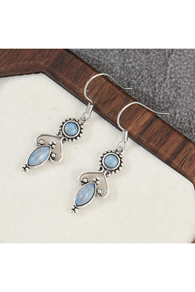 Choice WHITE A260 Bohemian Style Elegant Synthetic Moonstone Dangle Earrings ...