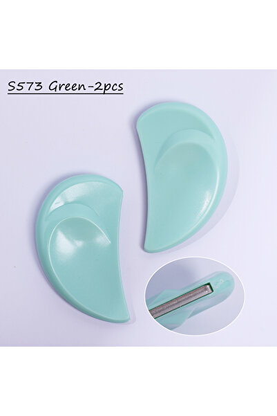 Choice S573 أخضر - قطعتان، مبرد أظافر نصف دائري منحني باللونين الأبيض والأخضر...