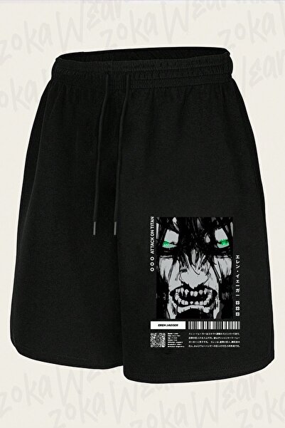 ZOKAWEAR Unisex Aot Eren Yeager Anime 3 Design Printed Shorts